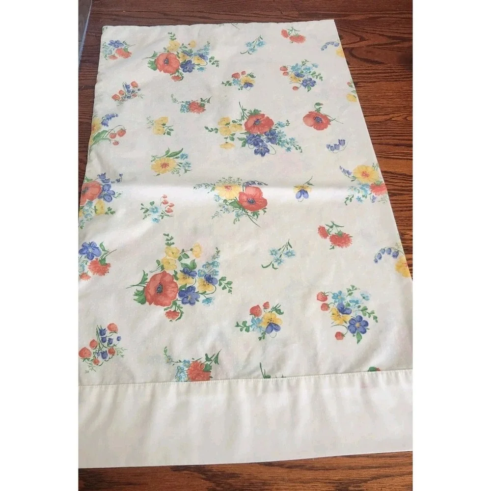 Vintage Set Of Two Multicolor Floral Polka‎ Dot Pillowcases